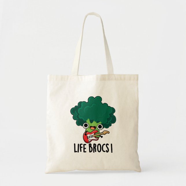 Life Brocs Funny Veggie Broccoli Pun Tote Bag (Front)