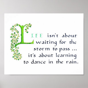 Life calligraphy quotation poster