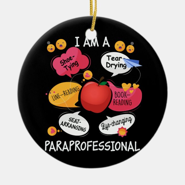 Life Changing Paraprofessional - Para Squad Parapr Ceramic Tree Decoration (Front)