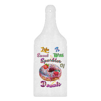 Life Chopping Is Sweet With Sparkles Of Doughnuts Cutting Board