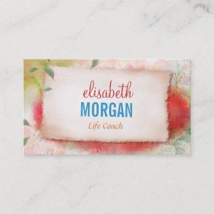 Life Coach  - Artistry Watercolor Floral Business Card