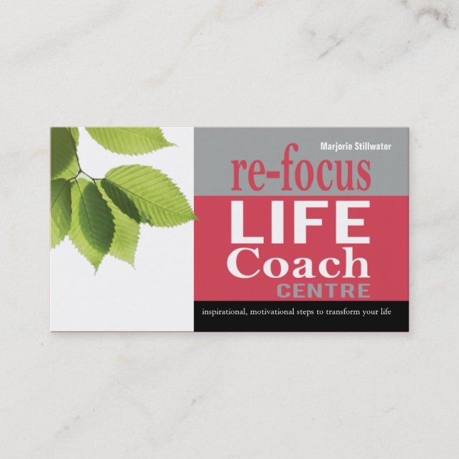 Life Coach Centre Personal Goals Motivational Business Card (Front)