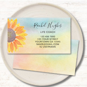 Life Coach Colorful Floral Business Card