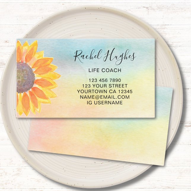 Life Coach Colorful Floral Business Card (Creator Uploaded)