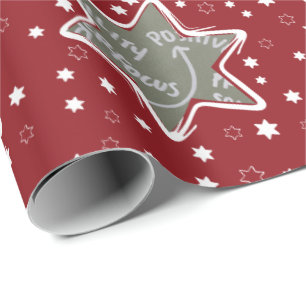 Life Coach Custom Photo Christmas Stars Wrapping Paper