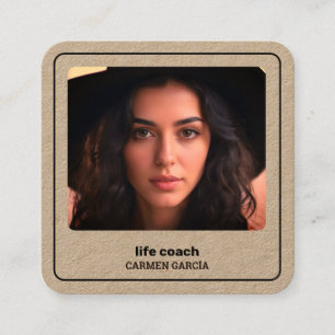 Life Coach Custom QR & Photo Square Business Card