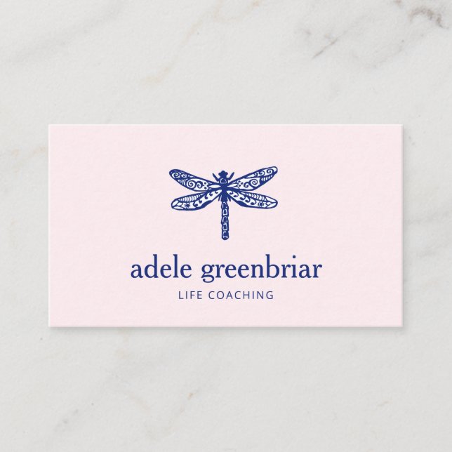 Life Coach Dragonfly Logo Business Card (Front)