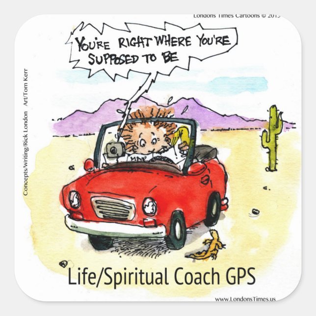 Life Coach GPS Square Sticker (Front)