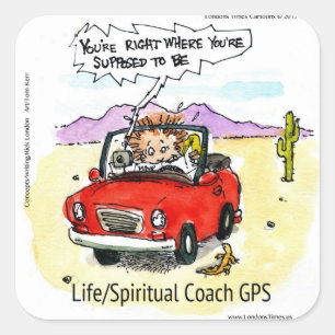 Life Coach GPS Square Sticker