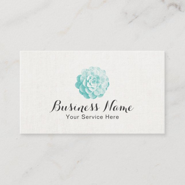 Life Coach Health Spa Therapy Elegant Succulent Business Card (Front)