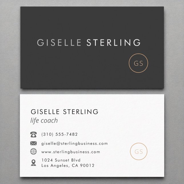Life Coach Luxury Black Elegant Modern Business Card (Creator Uploaded)