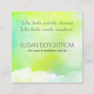 Life coach, massage therapist, meditation teacher square business card