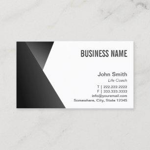 Life Coach Modern Black & White Business Card