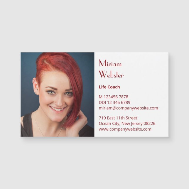 Life Coach Professional Business Card Magnet (Front)