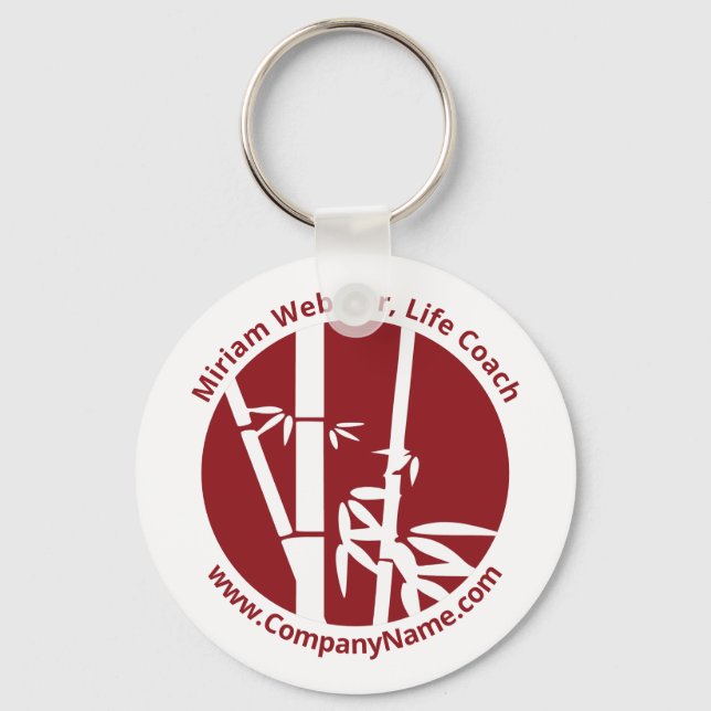Life Coach Promotional Red & White Custom Logo Key Ring (Front)