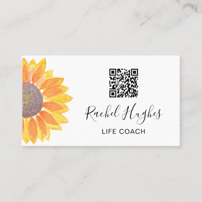 Life Coach QR Code Business Card (Front)