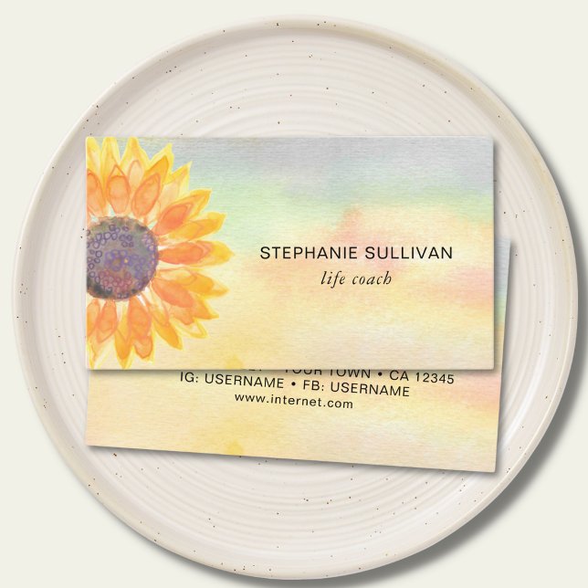 Life Coach QR Code Watercolor Business Card (Creator Uploaded)