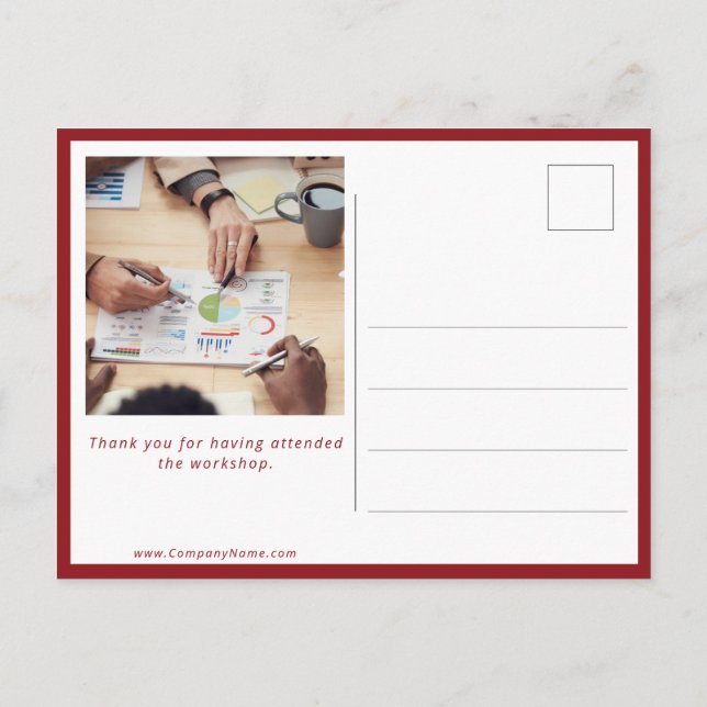 Life Coach Thank You Workshop Participant Postcard (Back)