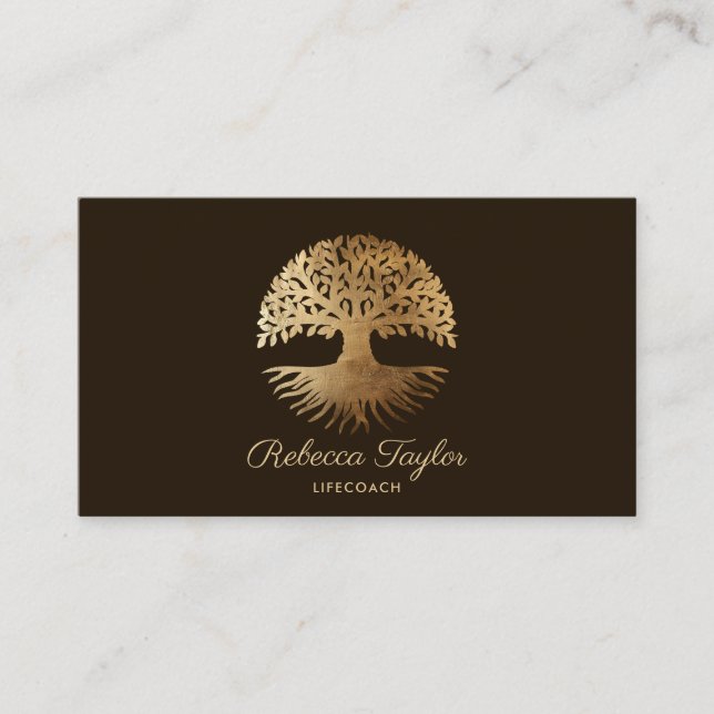life coach tree of life therapist healer wellness  business card (Front)