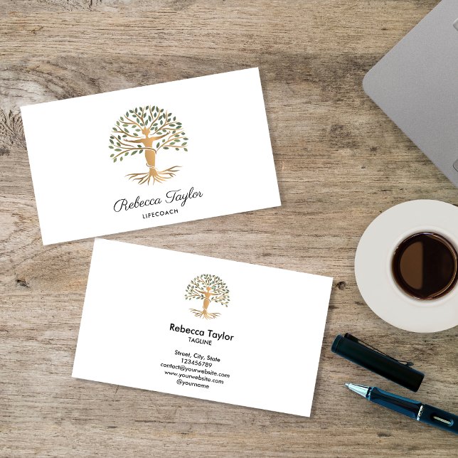 life coach tree of life therapist yoga healer busi business card (Creator Uploaded)