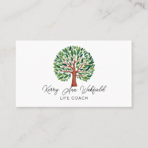 Life coach tree of life therapist yoga healer business card