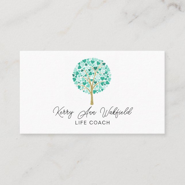 Life coach tree of life therapist yoga healer  business card (Front)
