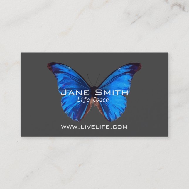 Life Coach wellbeing butterfly freelance Business Card (Front)