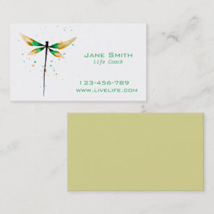 Life Coach wellbeing dragonfly freelance Business Card