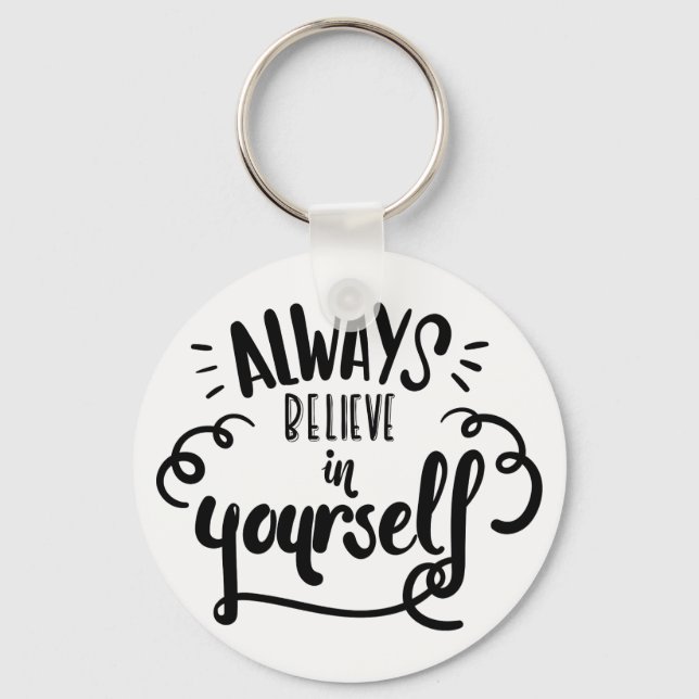 Life Confidence  Attitude Goals Motivational Quote Key Ring (Front)