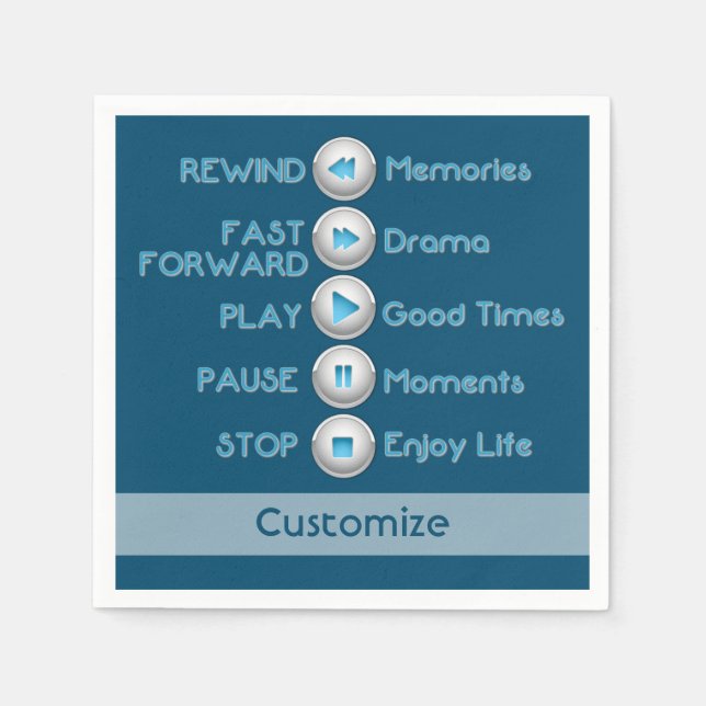 Life Control Buttons Napkins (Front)