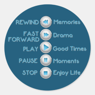Life Control Buttons Stickers