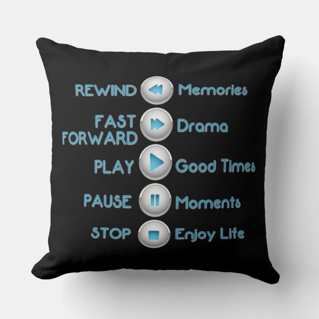 Life Control Buttons Throw Pillow (Front)