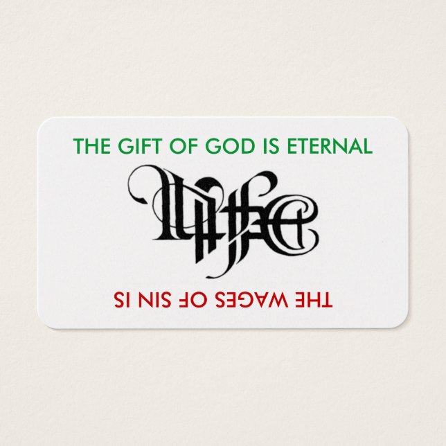 Life / Death Ambigram Card (Front)