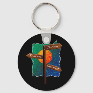 Life Direction Road Sign Key Ring