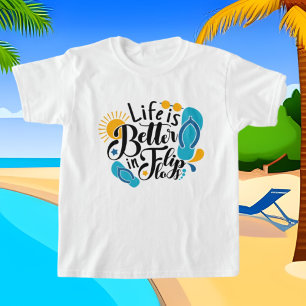 life flip flop word art girls  T-Shirt