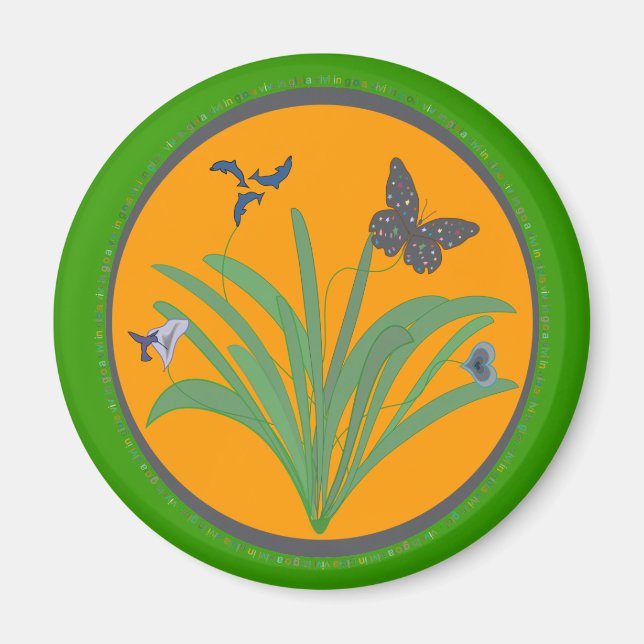 Life Flowers Magnet (Front)