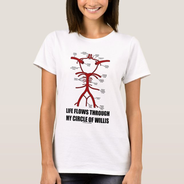 Life Flows Through My Circle Of Willis (Health) T-Shirt (Front)