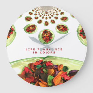 Life Fragrance in colour potpourri Large Clock