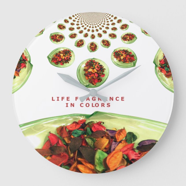 Life Fragrance in colour potpourri Large Clock (Front)
