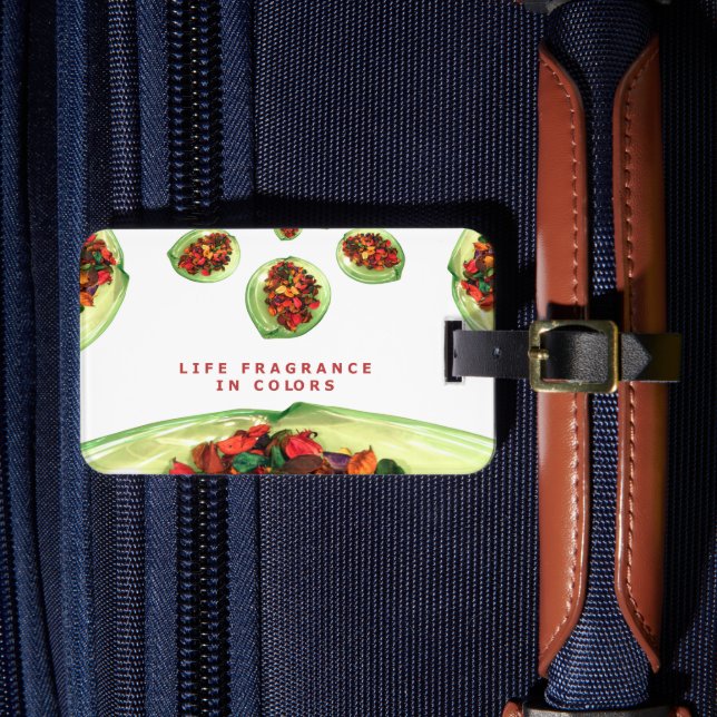 Life Fragrance in colour potpourri Luggage Tag (Front Insitu 4)