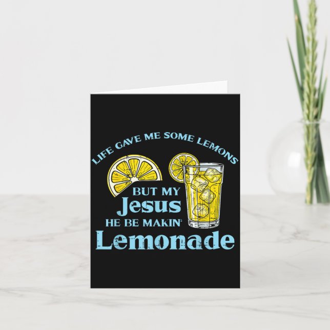 Life Gave Lemon Jesus Made Lemonade Christian Men  Card (Front)