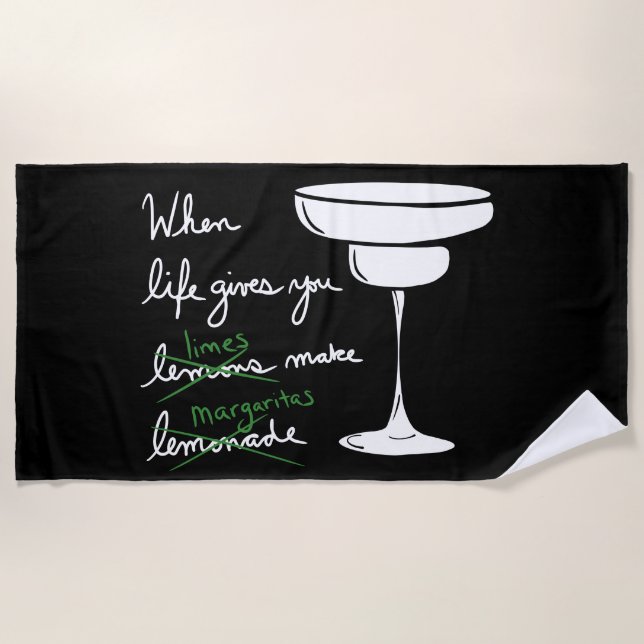 Life Gives You Lemons Make Margaritas White Cup Beach Towel (Front)