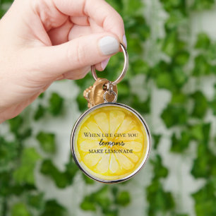 Life Gives You Lemons Quote Key Ring