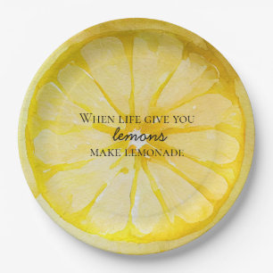 Life Gives You Lemons Quote Paper Plate