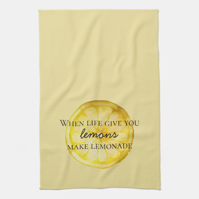 Life Gives You Lemons Quote Tea Towel (Vertical)