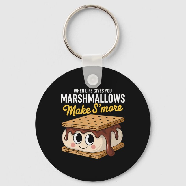 Life Gives You Marshmallows Camping Smores Kawaii  Key Ring (Front)