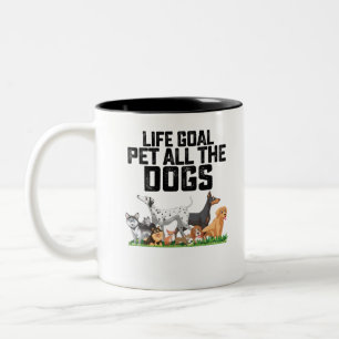 Life Goal Pet All The Dogs Two-Tone Coffee Mug