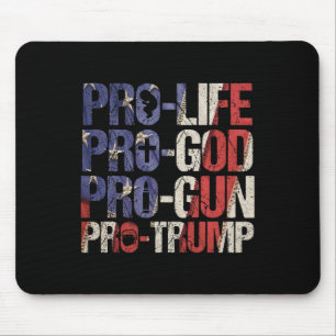 Life God Gun Trump Usa Re-elect Donald Trump 2020 Mouse Mat
