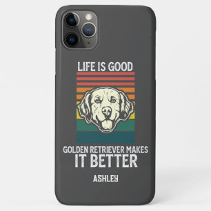 Life Good With Golden retrieve Retro Vintage Case