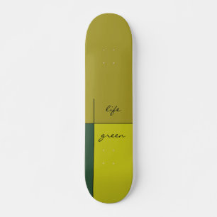 life green, acid, citron and moss abstract art skateboard